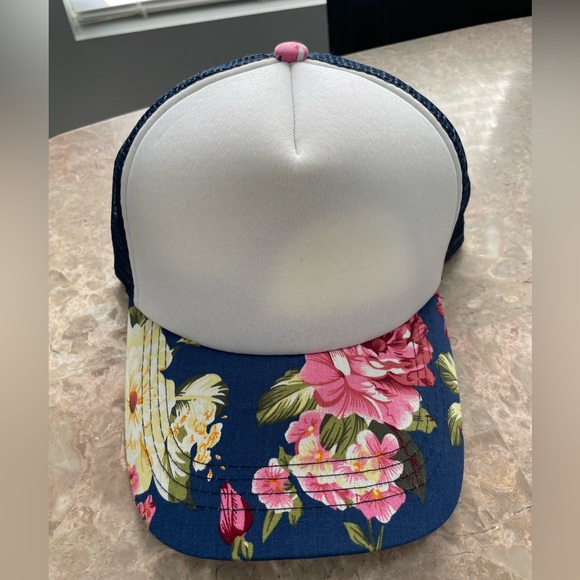 Accessories - Floral Trucker Hat with Mesh Back